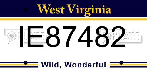 IE87482 West Virginia License Plate