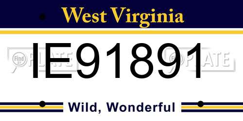 IE91891 West Virginia License Plate