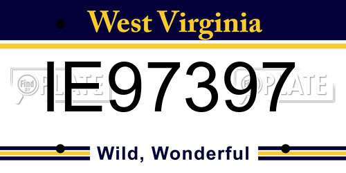 IE97397 West Virginia License Plate