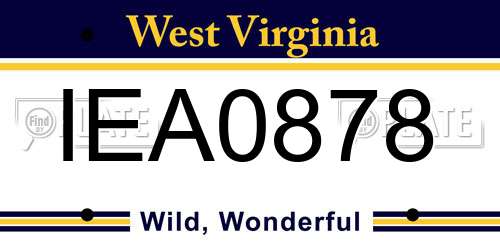 IEA0878 West Virginia License Plate