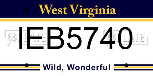 IEB5740 West Virginia License Plate