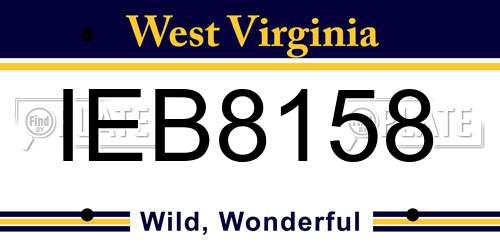 IEB8158 West Virginia License Plate