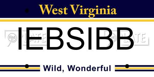 IEBSIBB West Virginia License Plate