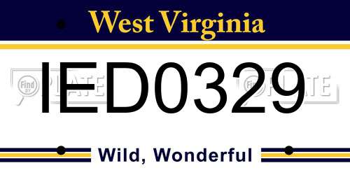 IED0329 West Virginia License Plate