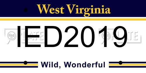 IED2019 West Virginia License Plate