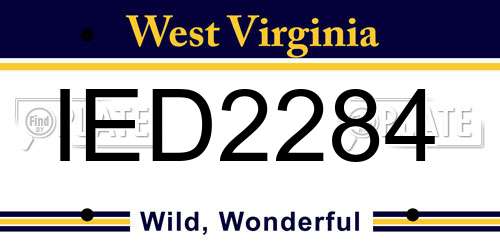 IED2284 West Virginia License Plate