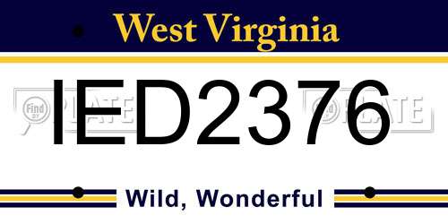IED2376 West Virginia License Plate