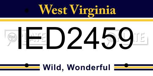 IED2459 West Virginia License Plate