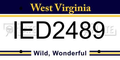 IED2489 West Virginia License Plate