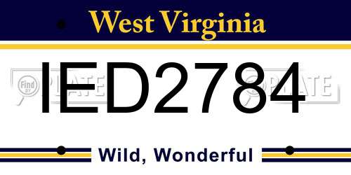 IED2784 West Virginia License Plate