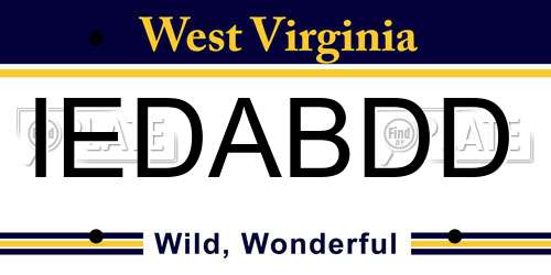 IEDABDD West Virginia License Plate