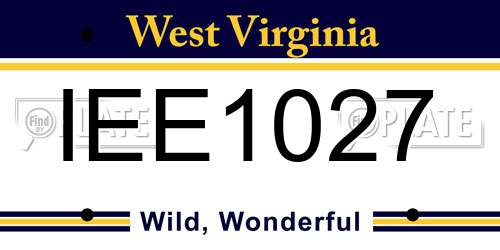 IEE1027 West Virginia License Plate