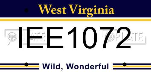 IEE1072 West Virginia License Plate