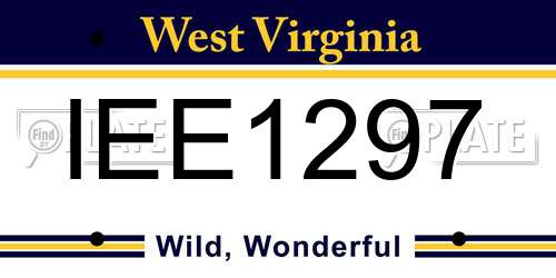 IEE1297 West Virginia License Plate