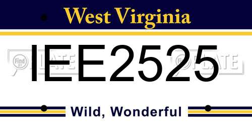 IEE2525 West Virginia License Plate