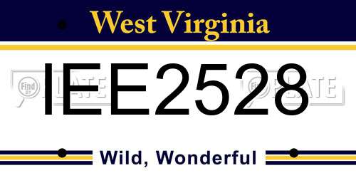 IEE2528 West Virginia License Plate