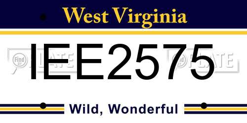 IEE2575 West Virginia License Plate