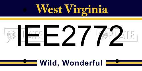 IEE2772 West Virginia License Plate