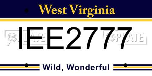 IEE2777 West Virginia License Plate