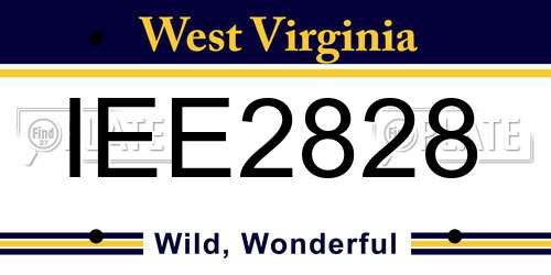 IEE2828 West Virginia License Plate