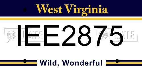 IEE2875 West Virginia License Plate