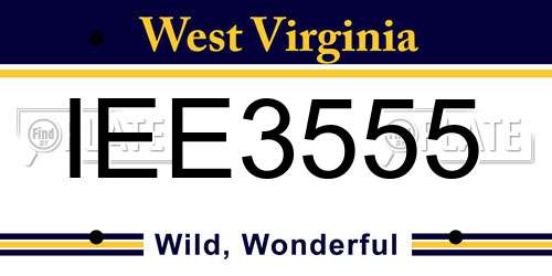 IEE3555 West Virginia License Plate