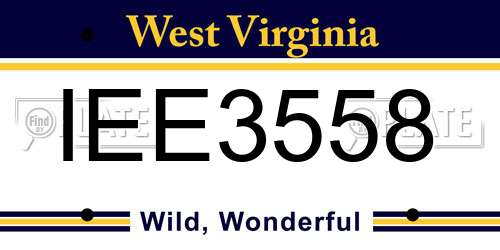 IEE3558 West Virginia License Plate