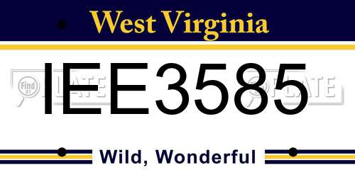 IEE3585 West Virginia License Plate
