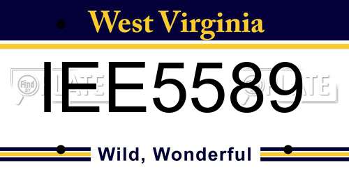 IEE5589 West Virginia License Plate