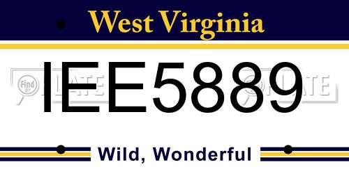 IEE5889 West Virginia License Plate