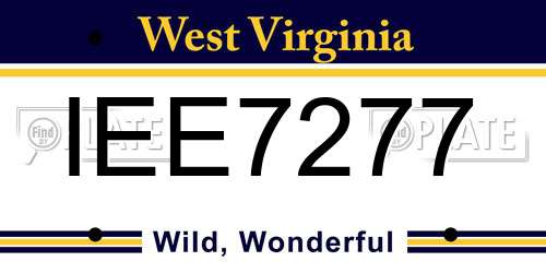 IEE7277 West Virginia License Plate