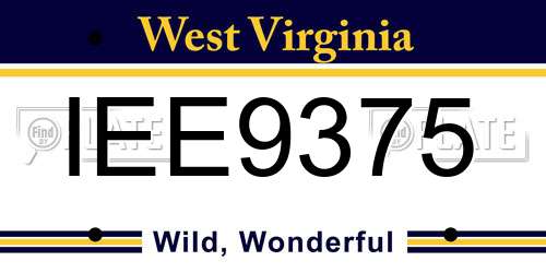 IEE9375 West Virginia License Plate