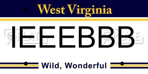 IEEEBBB West Virginia License Plate