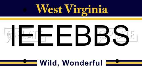 IEEEBBS West Virginia License Plate