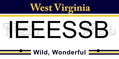IEEESSB West Virginia License Plate