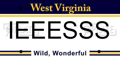 IEEESSS West Virginia License Plate