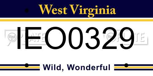 IEO0329 West Virginia License Plate