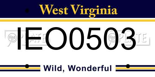 IEO0503 West Virginia License Plate