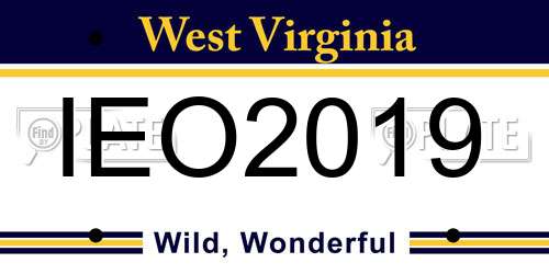 IEO2019 West Virginia License Plate