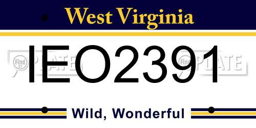 IEO2391 West Virginia License Plate