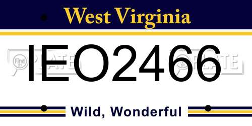 IEO2466 West Virginia License Plate