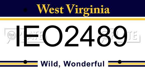 IEO2489 West Virginia License Plate