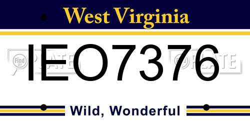 IEO7376 West Virginia License Plate
