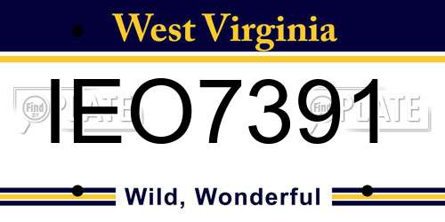 IEO7391 West Virginia License Plate
