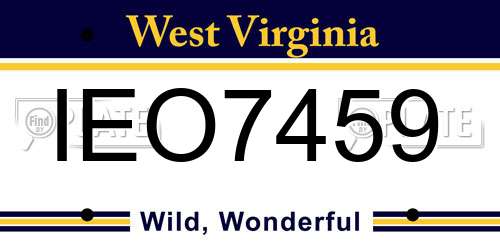 IEO7459 West Virginia License Plate