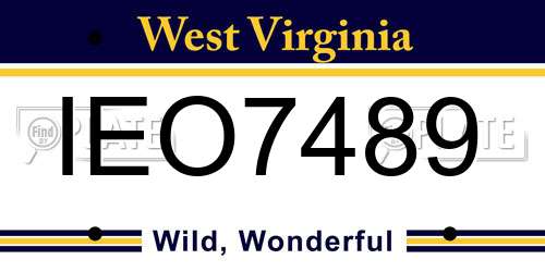 IEO7489 West Virginia License Plate