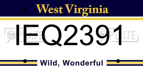 IEQ2391 West Virginia License Plate