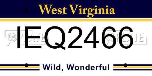 IEQ2466 West Virginia License Plate