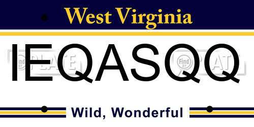 IEQASQQ West Virginia License Plate