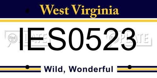 IES0523 West Virginia License Plate
